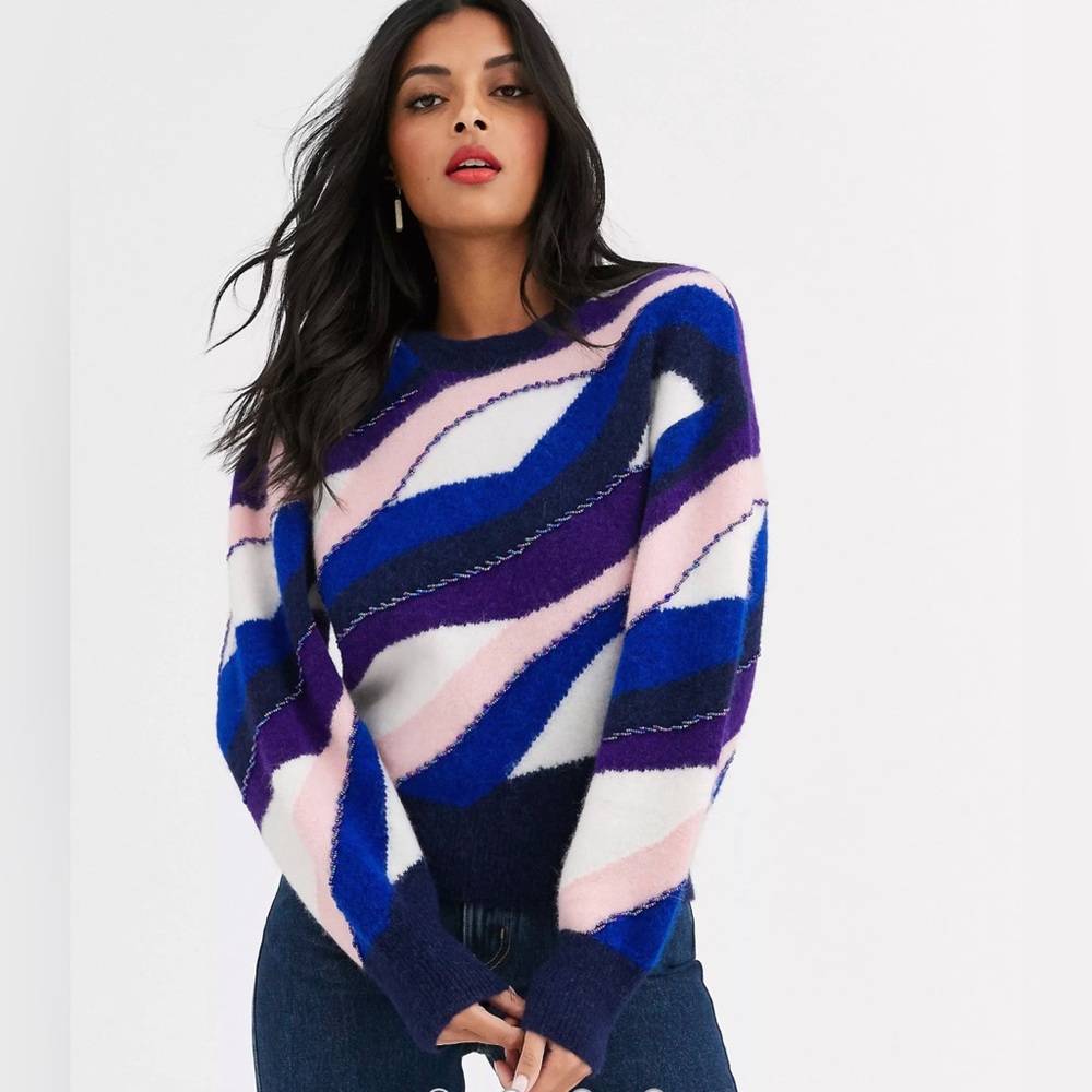 & Other Stories Color Block Stripe Pullover Sweat… - image 1
